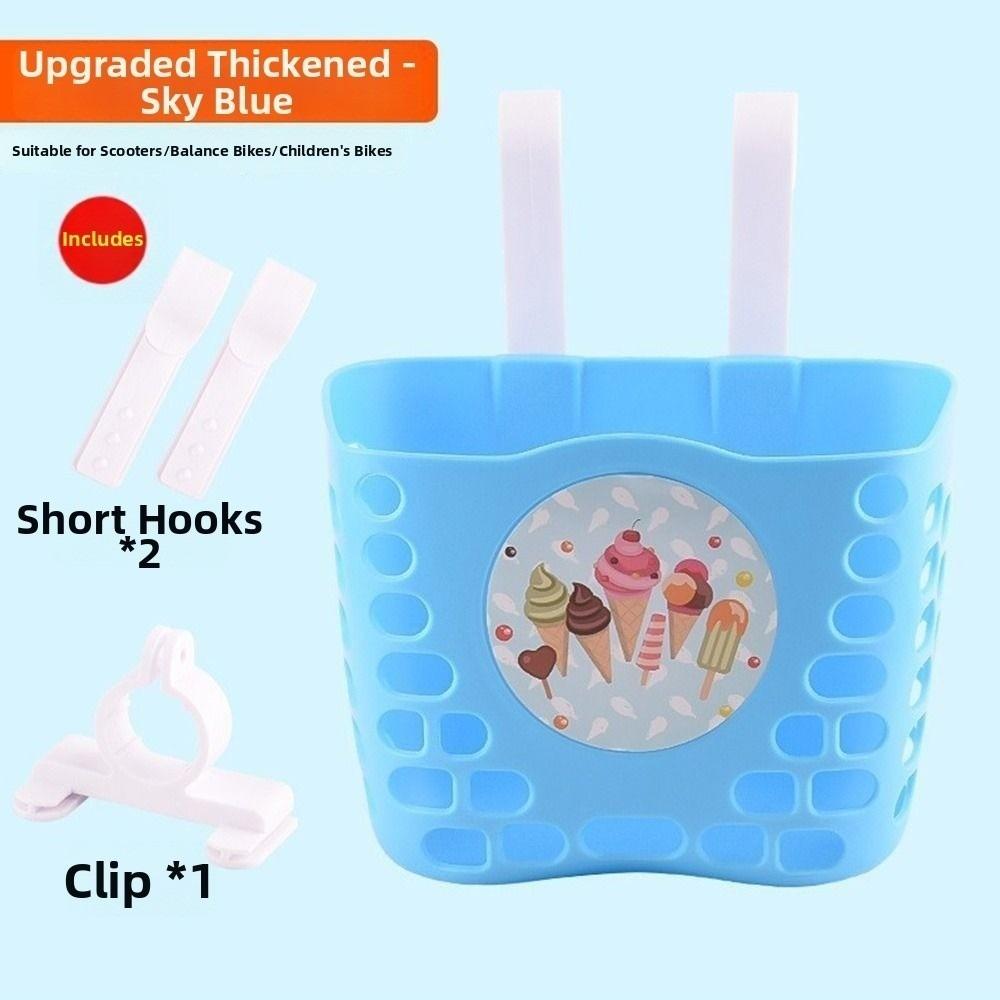 Cartoon Patten Children Kids Basket Plastic Student Front Basket Bike Carrier Bag Bike Accessories