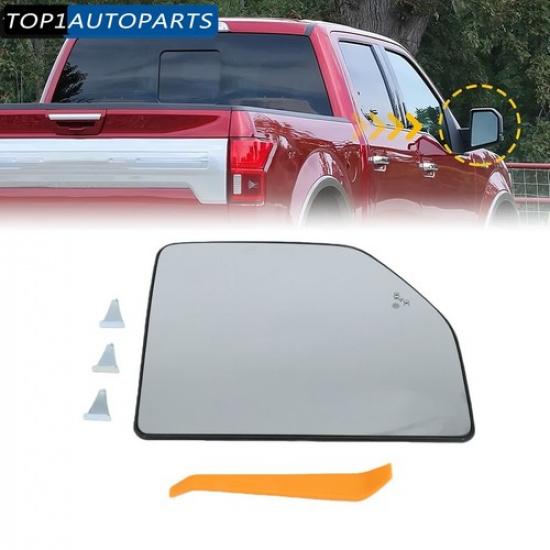1 Pcs Right Side Mirror Glass Assembly For 2017- Ford F-450 Super Duty