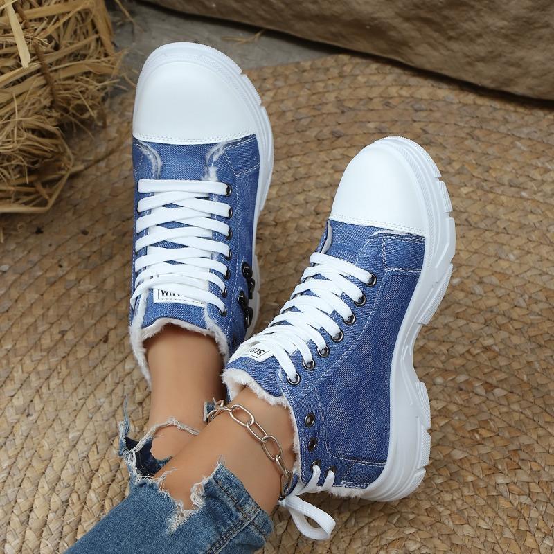 New High-top Women's Shoes with Thick-soled Height-increasing Casual Sports Shoes In Large Sizes