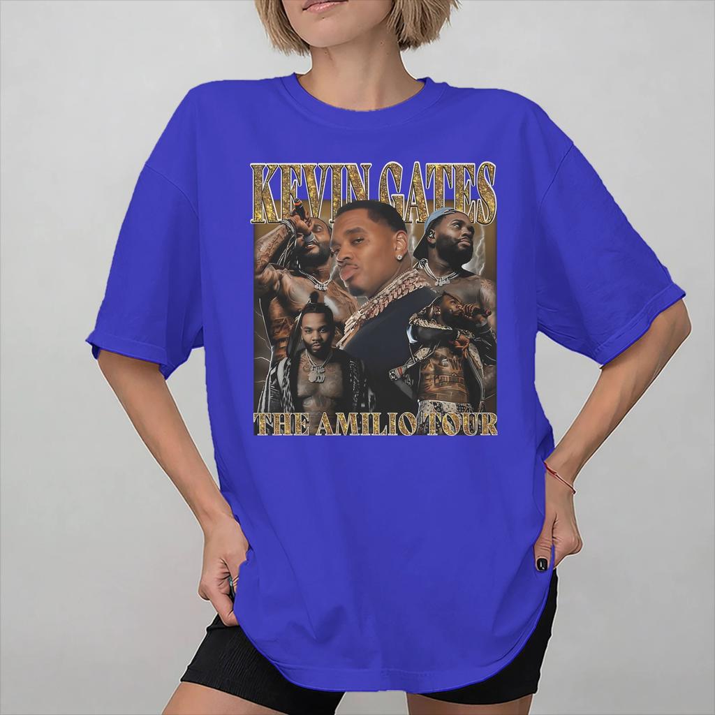 Unisex Women Kevin Gates The Amilio Tour T Shirt 100 Cotton Graphic Tee Shirts Clothing Outfits
