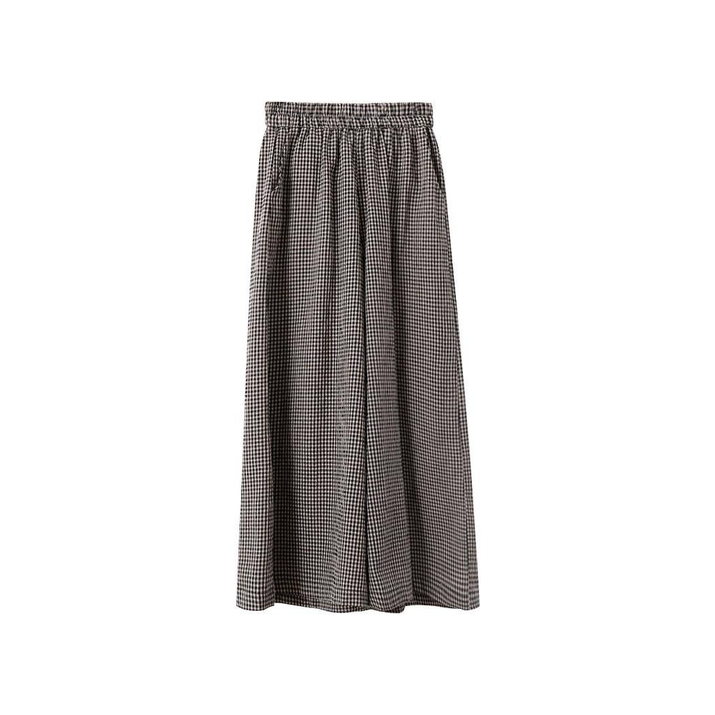 Women's Spring and Autumn Plus Size Thin Loose Wide Leg Trousers Thin Section Breathable Comfortable Elastic Waist Trousers