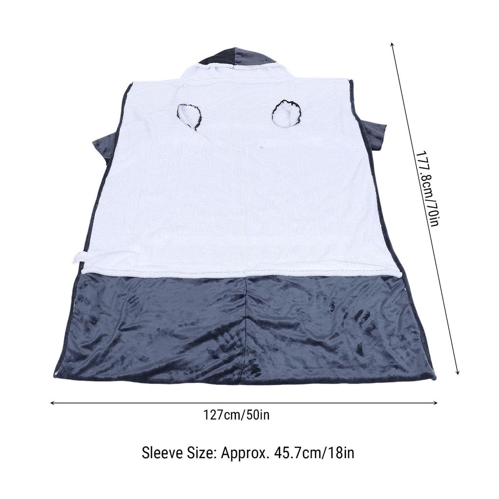 Heated Blanket with Sleeves Hood and Foot Pocket Flannel 10 Heating Levels Electric Wearable Blanket with 3 Time Settings