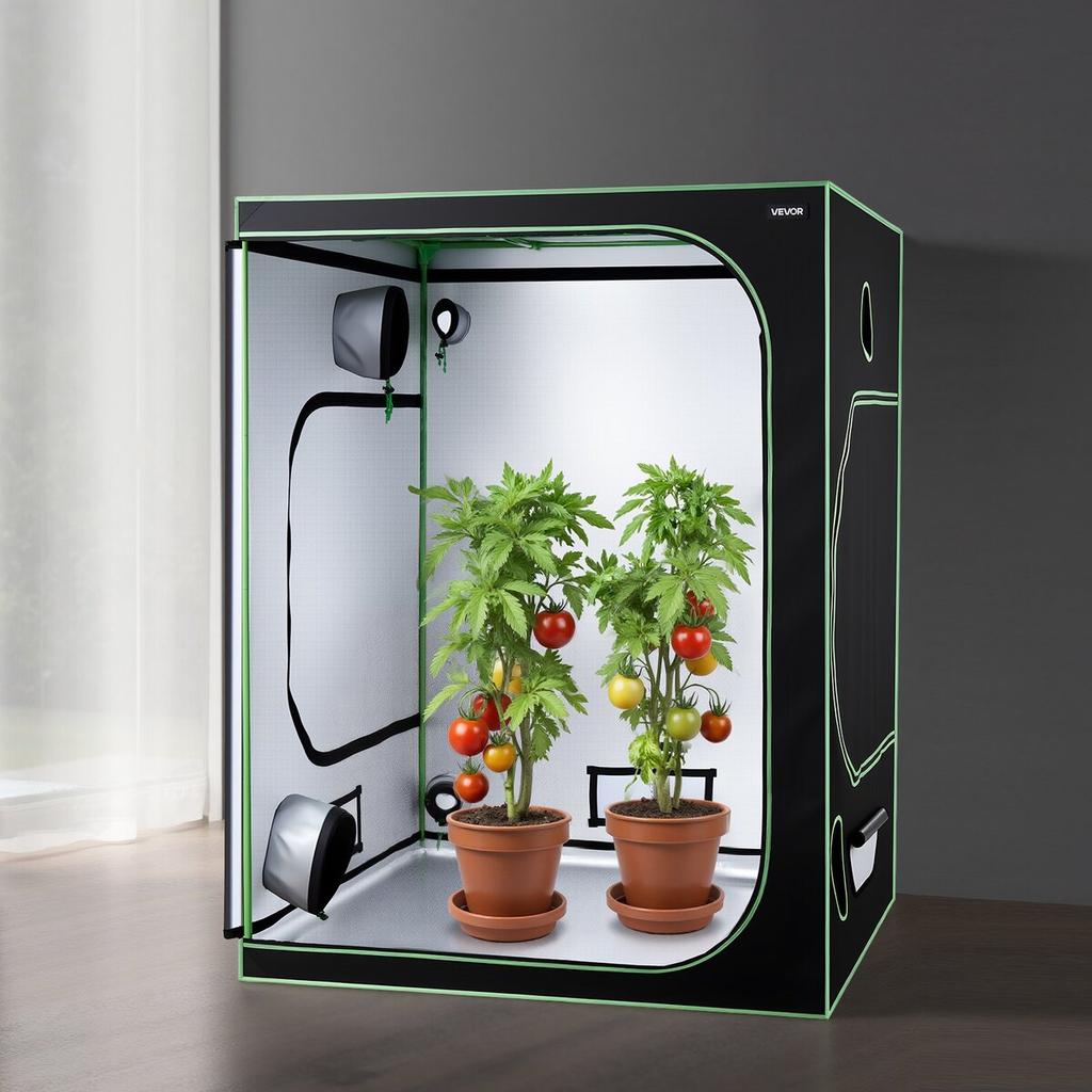 Indoor Grow Zelt Kit, 150 x 150 x 200cm, Indoor Pflanzenzelt mit Vollspektrum LED Grow Light & Belüftungssystem, 600D Hochreflektierendes Mylar, Anbau