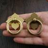 Antique Drawer Pulls Kitchen Door Handles and Knobs Brass Leaf Shape Cabinet with Screw Hardware Ancient Furniture
