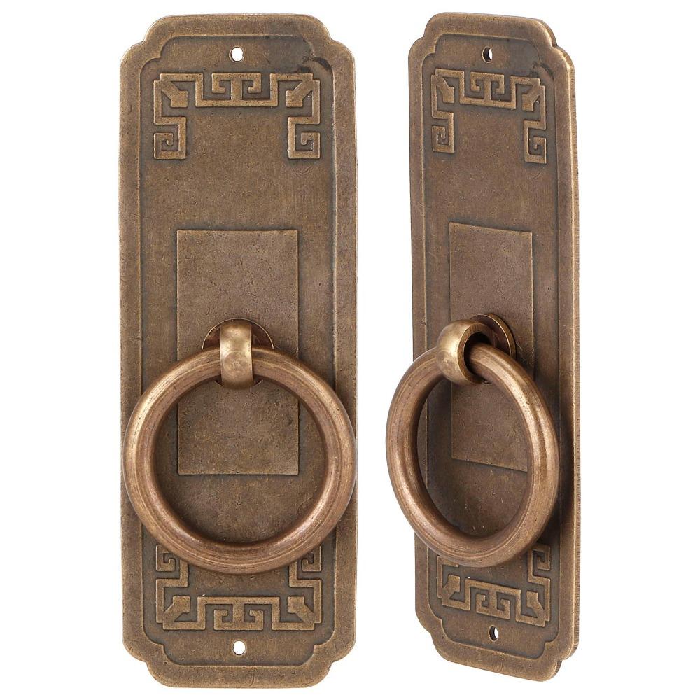2pcs Rounded Edges Cabinet Door Knobs Antique Bronze Single Hole Door Pull Bookcases