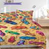 Strandmuster Bettwäsche Steppdecke Set Bettbezug Kissenbezug Heimdekoration Geburtstagsgeschenk (1 Bettbezug + 2 Kissenbezüge, ohne Füllung)
