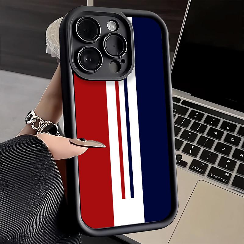 Phone Case for iPhone 17 Air 16E 15 16 Pro Max Luxury Sports Line Cool Stripe Cover 14 Plus 13 12 Mini Soft Shell Silicone Funda