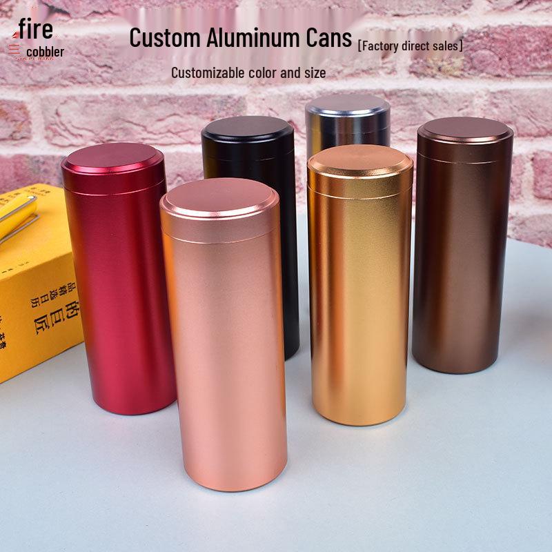 Mini Aluminum Alloy Sealed Tea Can - Compact Metal Storage for Loose Leaf Tea