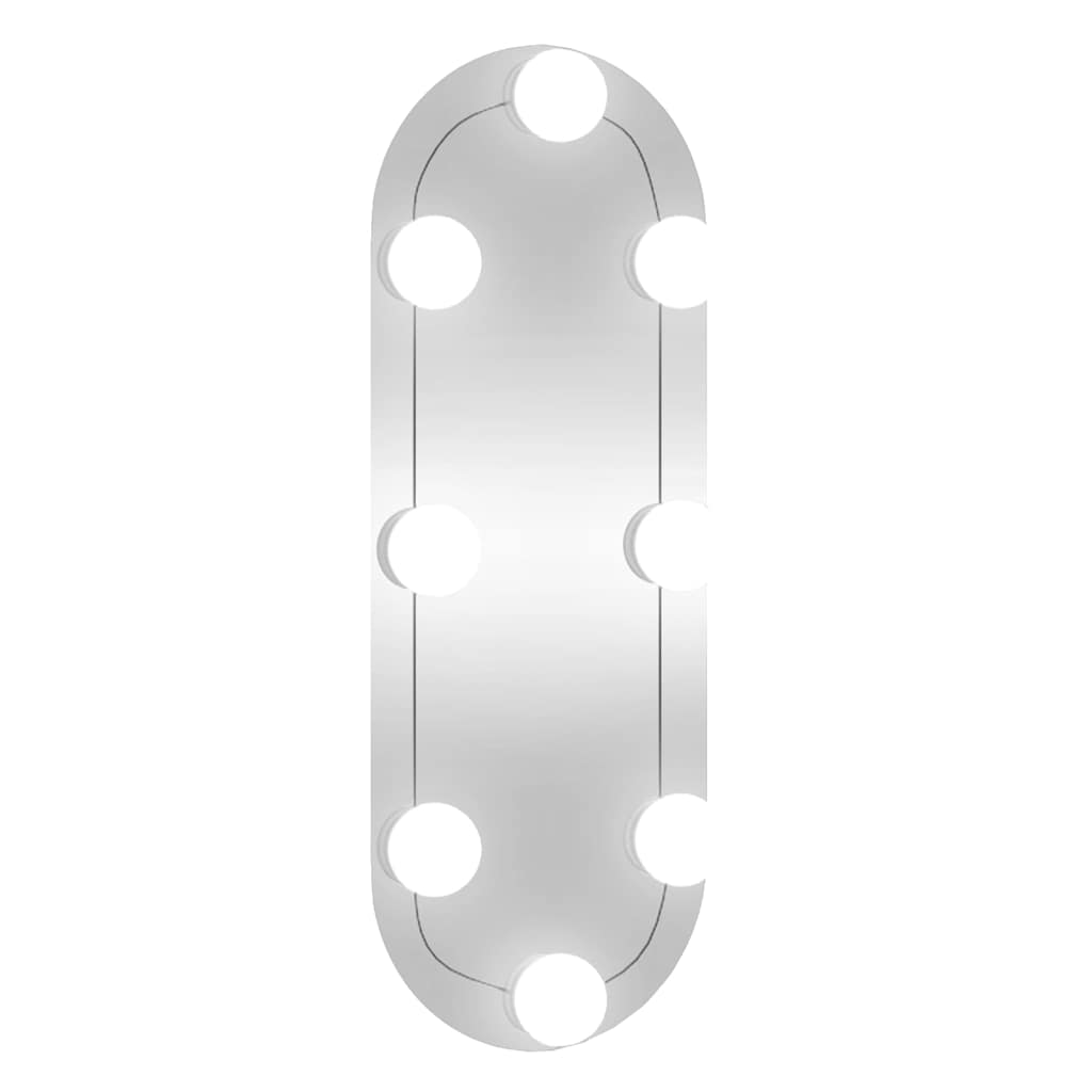 Vidaxl Lustro Ścienne Z Led, 15X40 Cm, Szklane, Owalne