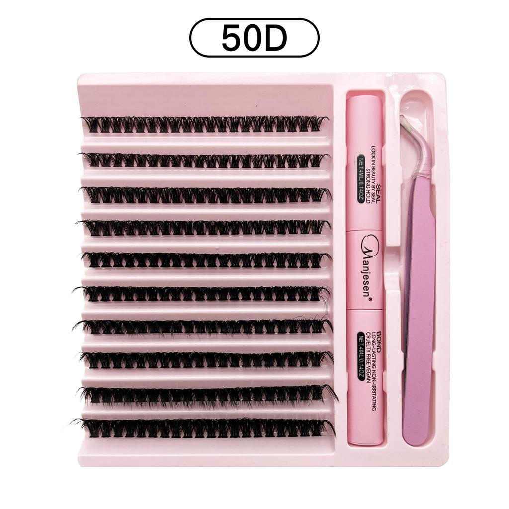 DIY Lashes Extension Kit Eyelashes 200 PCS Clusters Lash Bond and Seal Makeup Tools for Gluing Lashes Gluing Glue Accessories