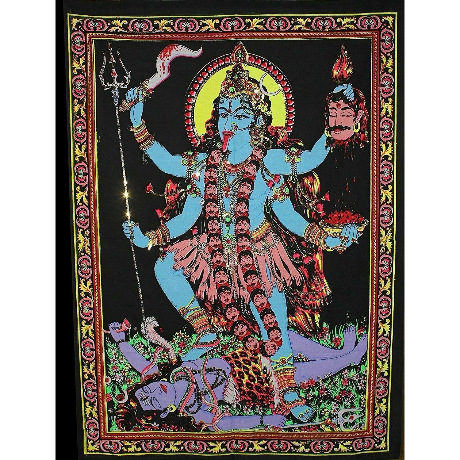 Tapestry Lord Kali Indian Shiva 75x100