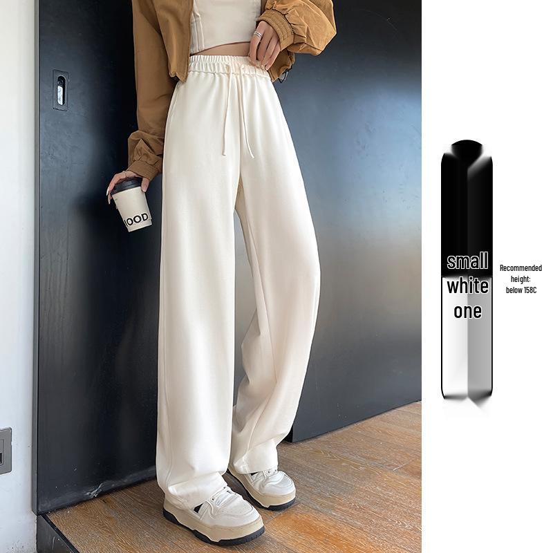 

Women s White Slim-Fit Draping Banana Pants - Versatile Wide-Leg Trousers for Spring & Autumn 2025 Extra Large