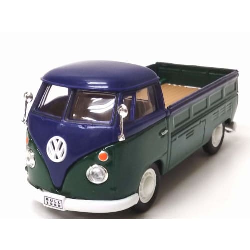

HONGWELL/Cararama 1/43 scale diecast model car Volkswagen Bus T1 Pickup/Blue/Green 413450