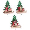 Christmas Assembled Ornament DIY Handmade Sleigh Wooden Craft Xmas Table Decoration Small Snowman