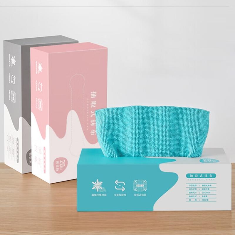 3 Boxes Disposable Quick Draw Kitchen Dish Cloths Soft Fiber Towels 20 Count Each