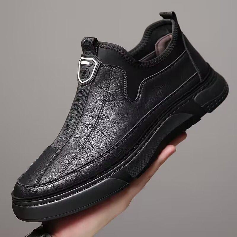 Man Casual Shoe Office Velvet Soft Black Leather Shoes for Men Social Classic Original Designer Cowhide New In Pu Shipping Free