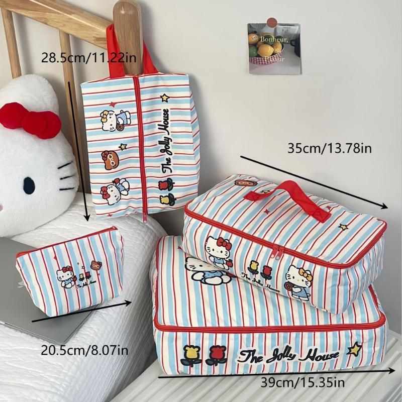 Hello Kitty Travel Organizer Bag Sanrio Kt Cat Portable Luggage Storage Pouch For Trip Business Hand Carry Cosmetic Case