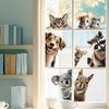 1set Waterproof PVC Colored Laser Stained Window Film Static Stickers Rainbow Prism Electrostatic Window Decals Animals 300x1200mm
