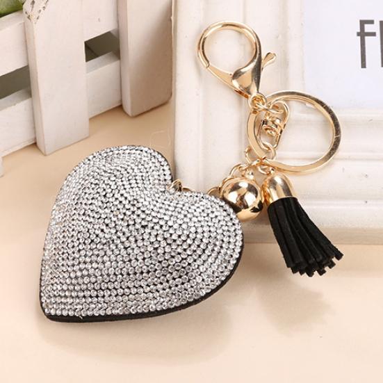 Femei Breloc Romantic Dragoste Formă Inimă Stras Cicuri Geantă Breloc Breloc