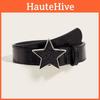 Pu Style Punk Leather Belt With Star Decor And Snap Fastener For Adults Teens