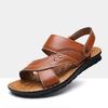 Men Summer Sandals Genuine Leather Comfortable Slip-on Casual Sandals Fashion Men Slippers