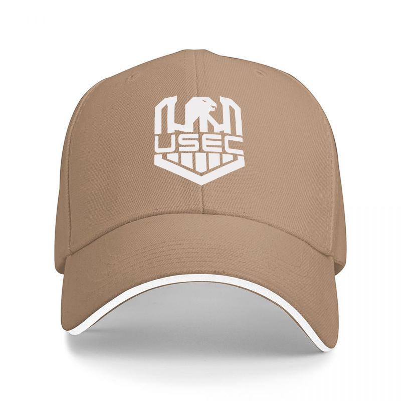 USEC Logo Baseball Cap Black with White Embroidered Bear Design and Shield Pattern Premium Adjustable Hat for Unisex and Women