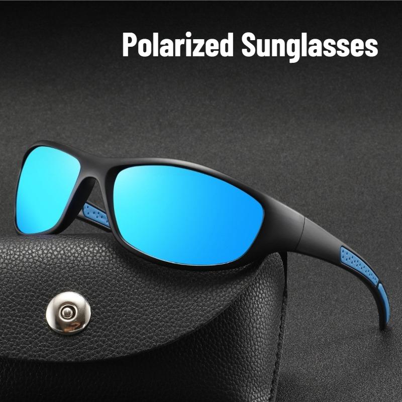 Men's Classic Square Frame Sports Polarized Sunglasses Outdoor Riding Driving UV400 Eyewear Neutral Fashion Trend Sunglasses