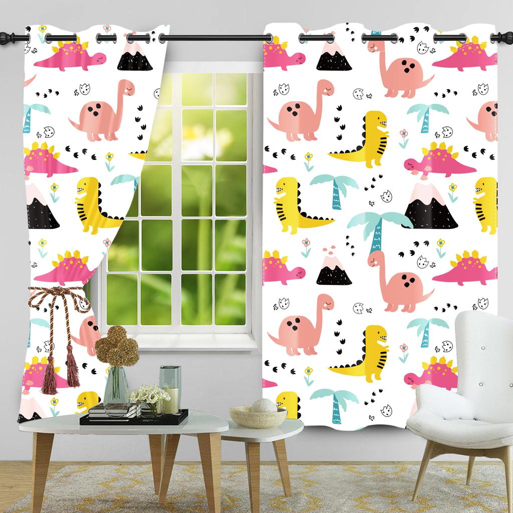 Kids Bedroom Cartoon Pattern Curtains Multiple Designs Children'S Room Curtains For Bedroom Fun 2Pcs 100% Blackout Window Drapes