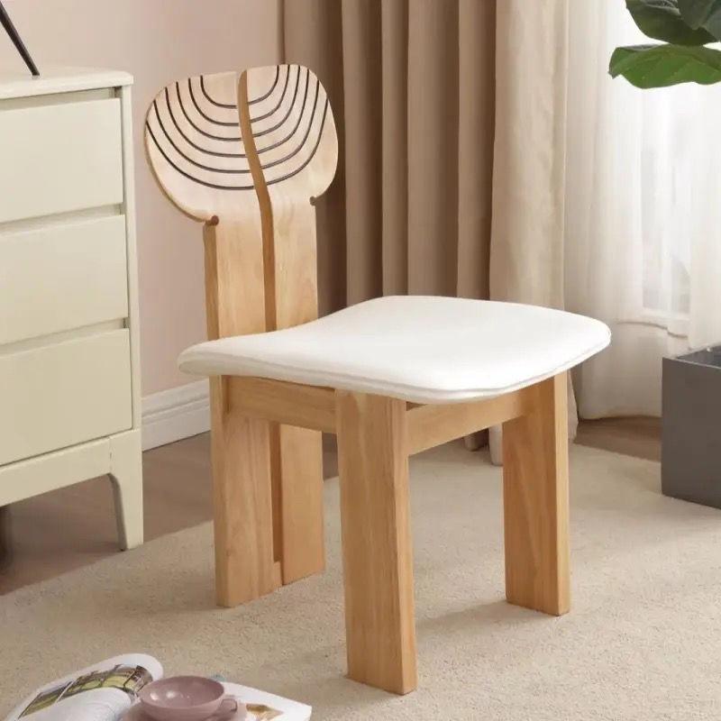 Luxury Walnut Dining Chair High-End African Wood Seat Designer Rustic Backrest Vintage Table Stool for Home