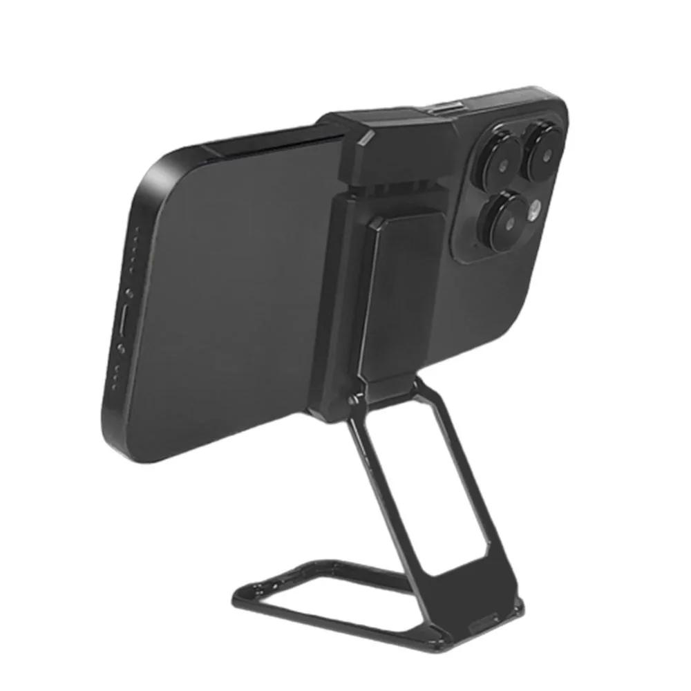 Rear Clip Foldable Phone Holder, Magnetic Metal Phone Holder, Adjustable Desktop Phone Holder