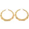 Extra-Large Gold Bamboo Hoops: Bold European & American Style Earrings for Hiphop, Street Dance, and Nightclub Fashion.