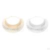 Choker Necklace Womens Statement Bib Silver, 42cm