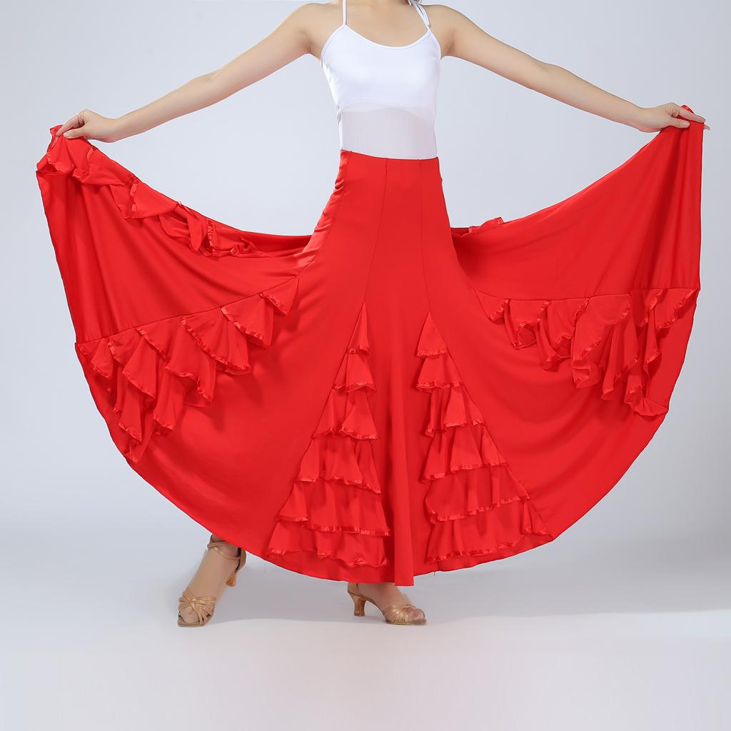 Ballroom Dance Dresses Practise Dancing Dress Modern Waltz Tango Skirt - Purple, As Described