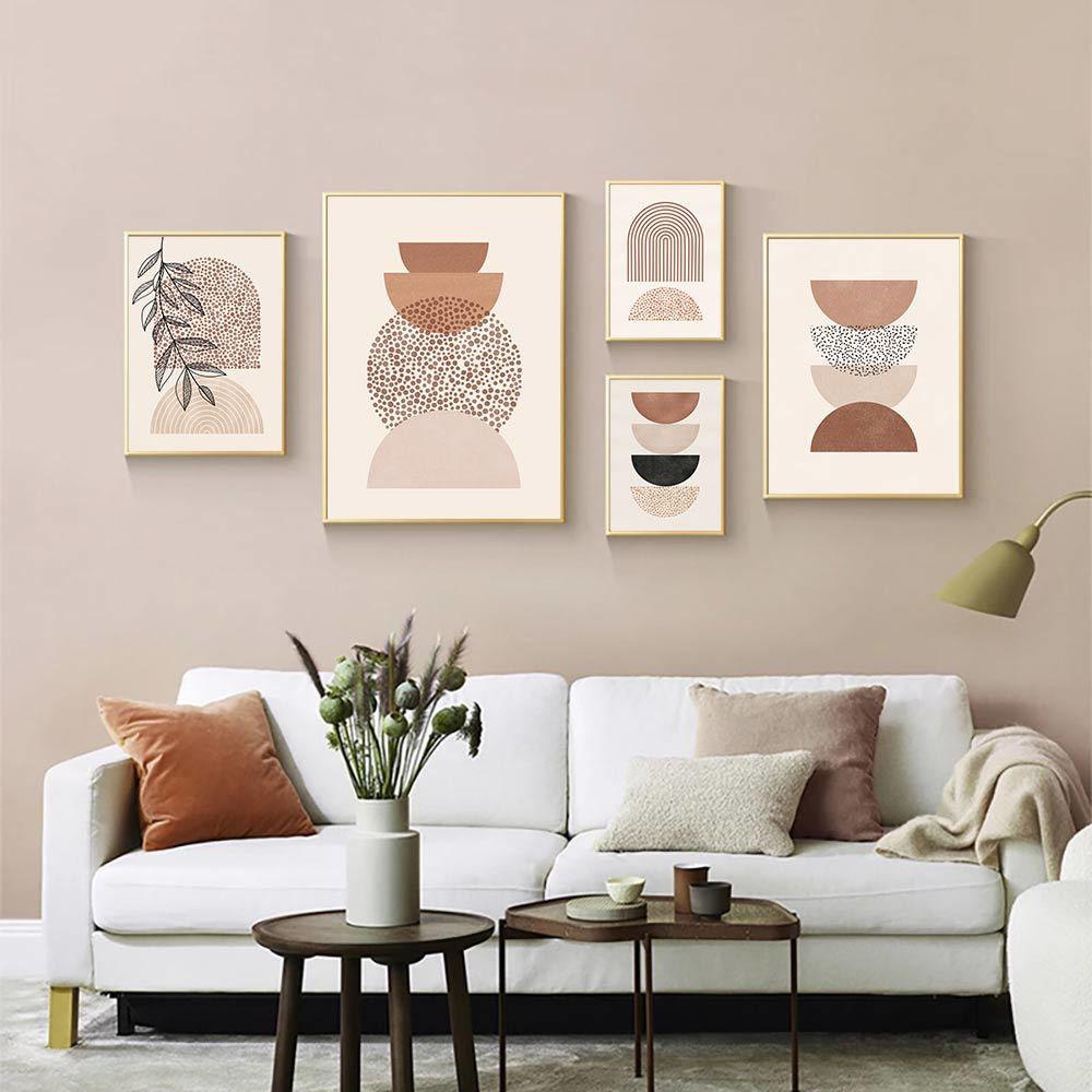Abstract Lines Art Prints Boho Plant Leaves Wall Pictures Beige Posters Nordic Modern Canvas Painting Living Room Decor Painting