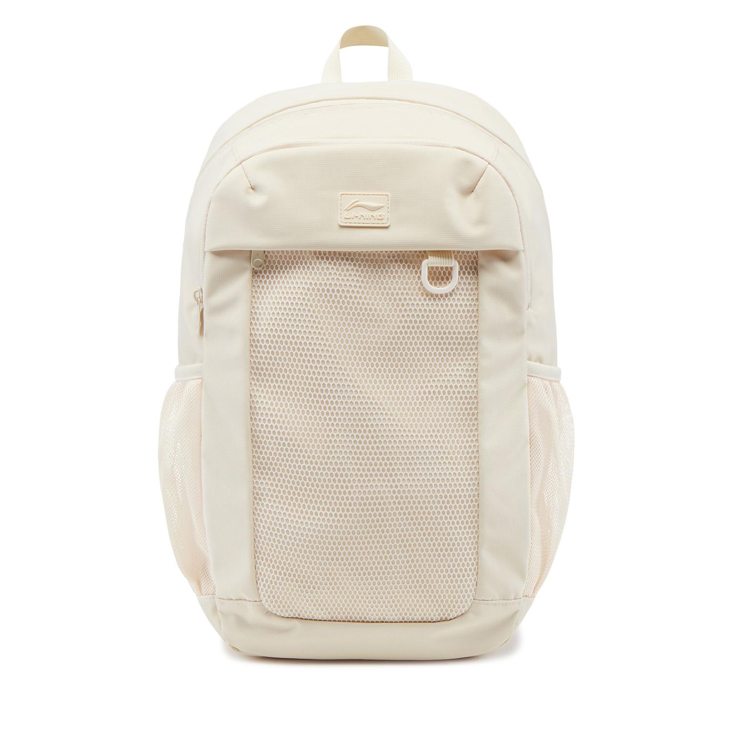 

Li Ning Sports Lifestyle Series Brand Logo Splicing Design Adjustable Shoulder Strap Polyester Backpack Unisex Backpack Eggshell-Gray ABSV395-2 Eggnog Gray