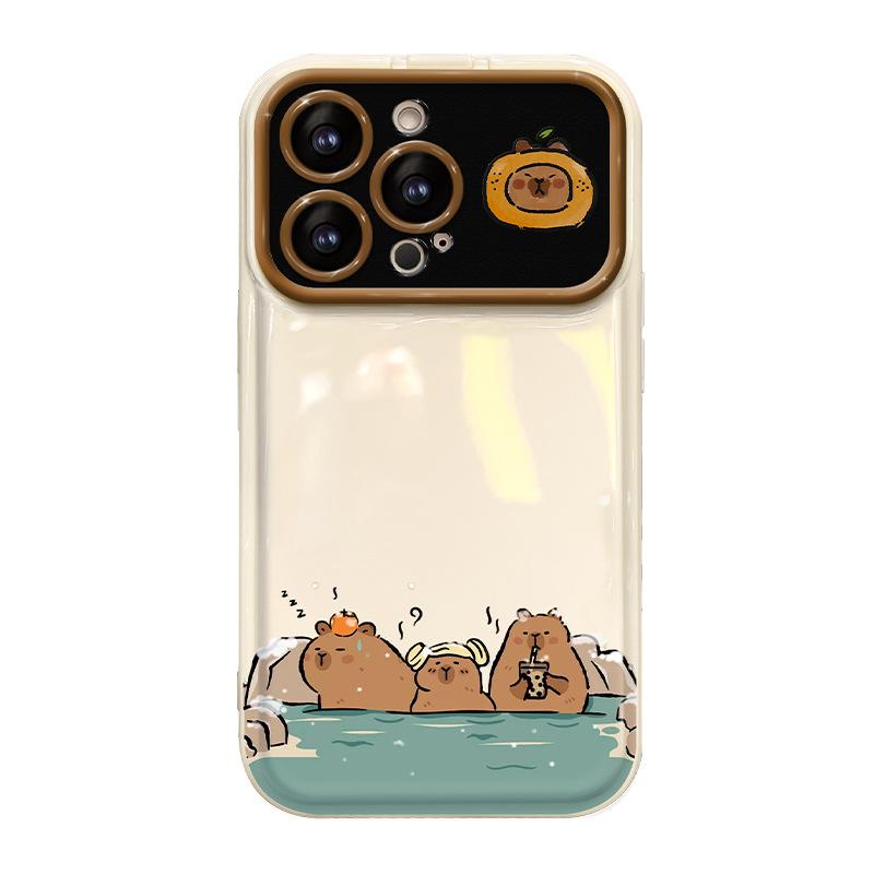 

Подходит для чехла для мобильного телефона Xiaomi 14/13pro Note12/9 Ремешок Капибара Redmi K70/60 Зеркало-книжка Redmi Note 9 Pro