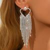 Cross border new fashionable heart earrings, feminine temperament, luxurious diamond studded earrings, earrings