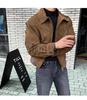 Men's Vintage Suede Velvet Bomber Jacket - Retro Cropped Casual Outerwear