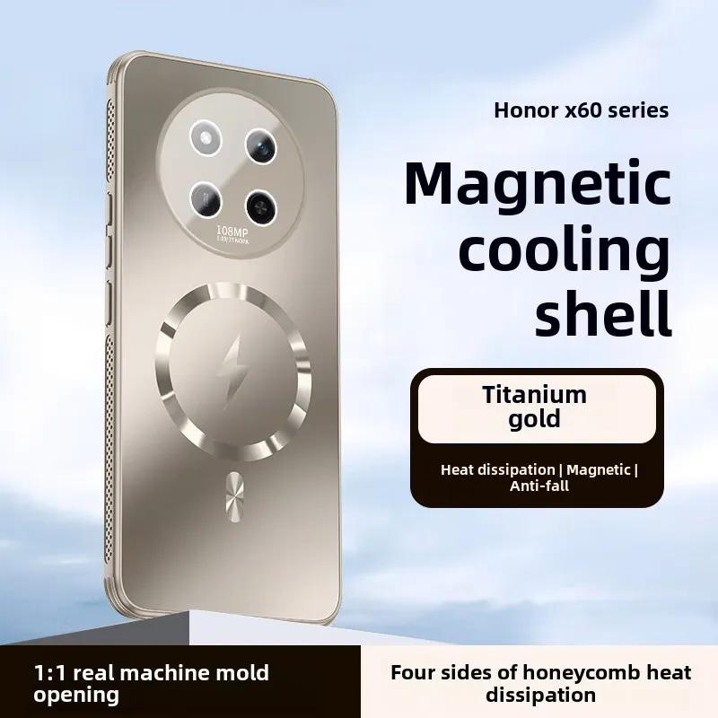 

Противоударный магнитный чехол для телефона с теплоотводом и дышащим дизайном, Huawei Honor X60, Новинка honor X60Pro темно серый