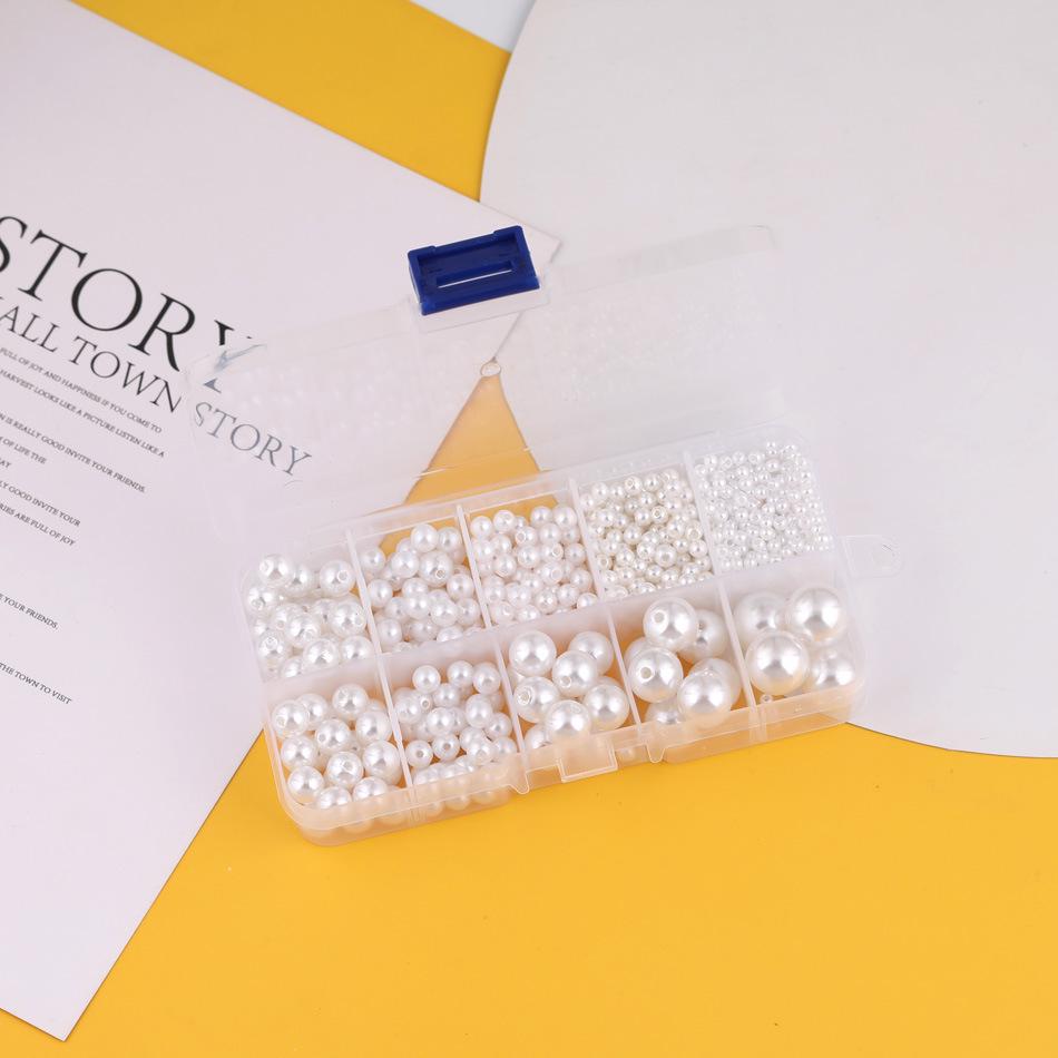 

Набор бусин из АБС-пластика без отверстий, имитирующих жемчуг, для изготовления серег своими руками - Разного размера, в коробке