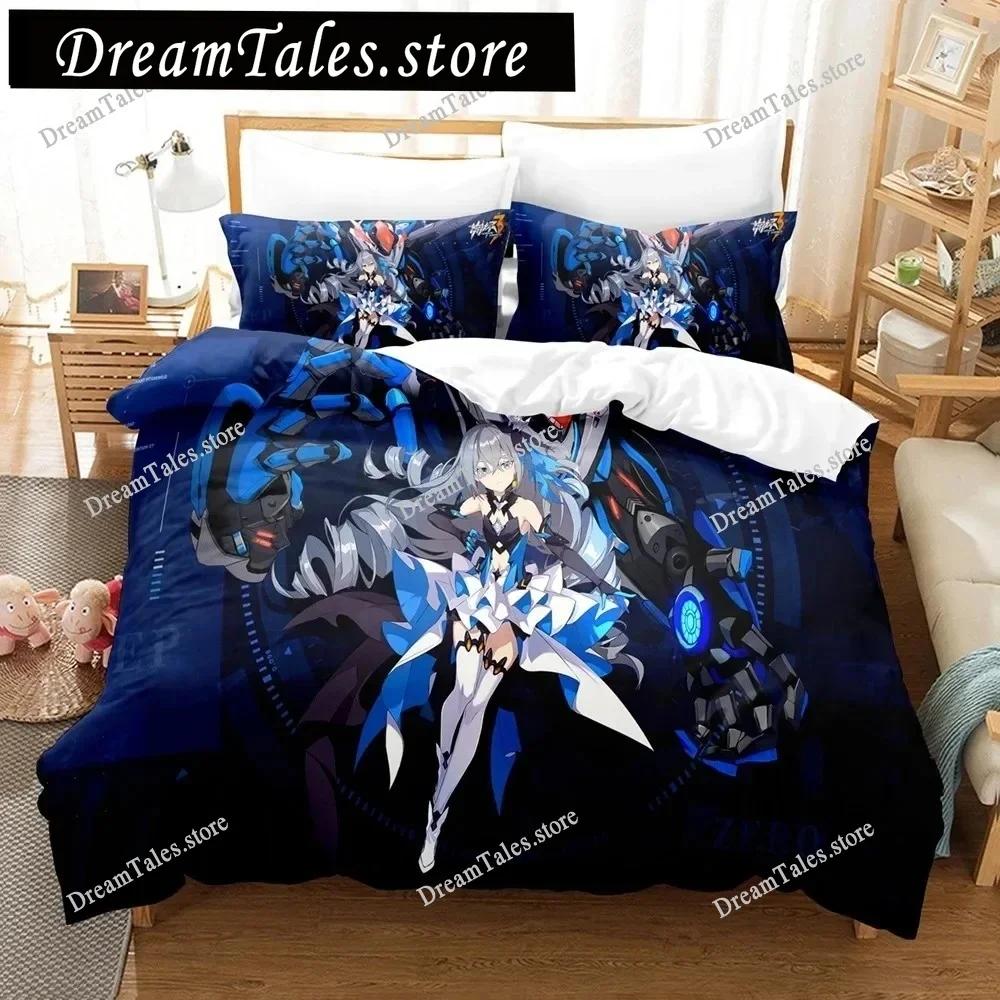 3D Anime Honkai Impact 3rd Bedding Set Printed Decorative 2-3pcs Duvet Cover Set Bedclothes Quilt Cover Home For Aldult Teen741
