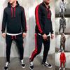 Mens Running Tracksuit Set With Hooded Jacket And Adjustable Waistline Pants For Activewear