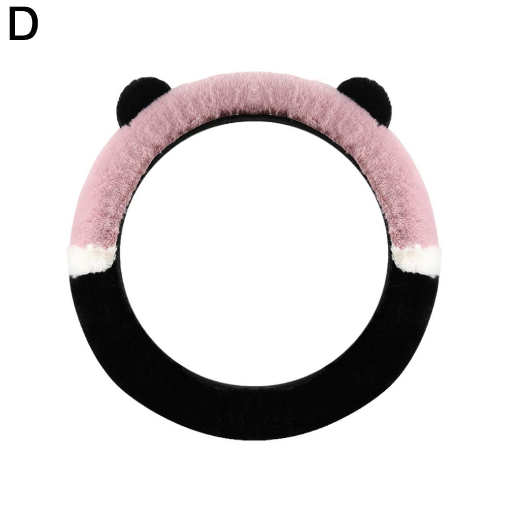 

Мягкий плюшевый чехол на руль, зимний утеплитель, 38 см, чехол на руль автомобиля с медвежьими ушками, противоскользящий чехол на ручку, аксессуары для салона автомобиля