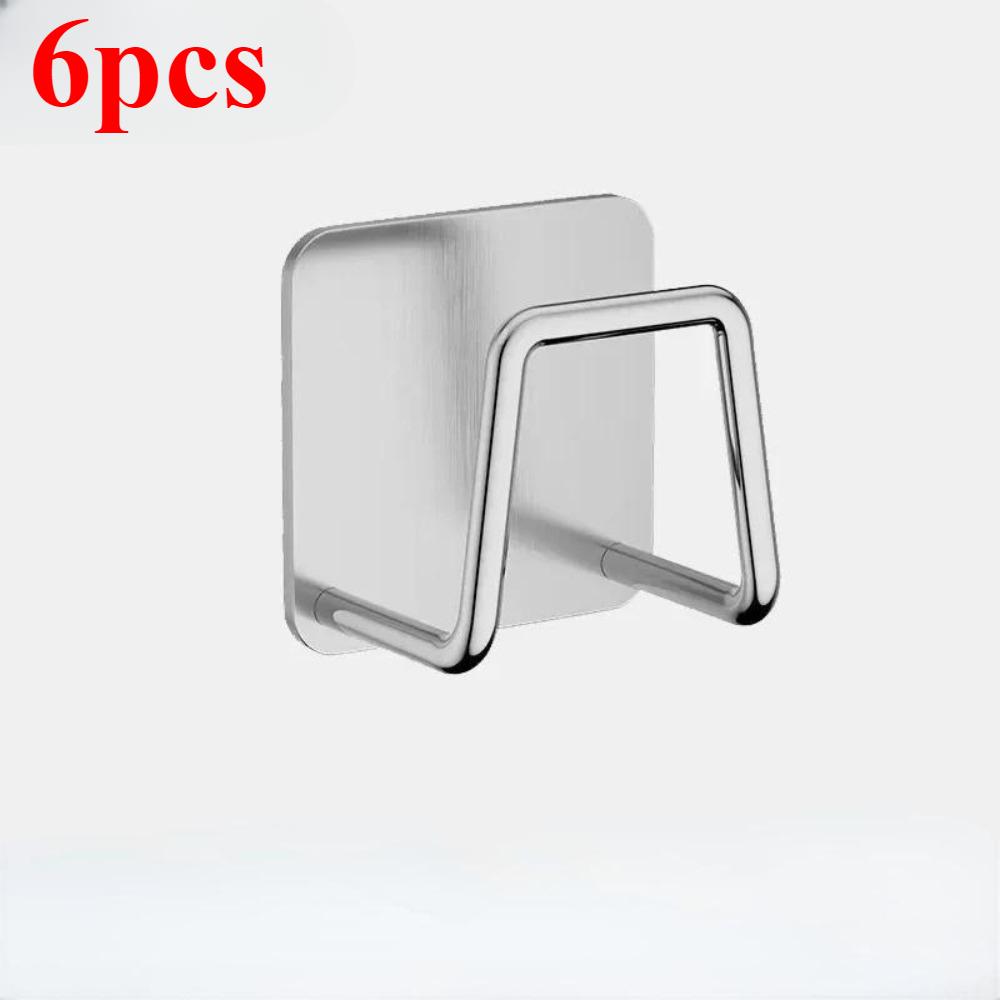 12PCS Kitchen Sink Sponges Holder Stainless Steel Self Adhesive Sink Drain Racks Shelf Household Wall Hooks Storage Organizer