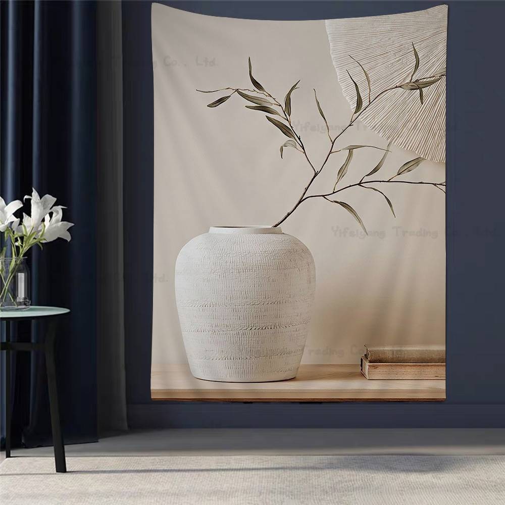 Chic Olive Tree In Vase Canvas Art Hippie Wall Hanging Tapestries For Living Room Home Dorm Decor Art Home Decor