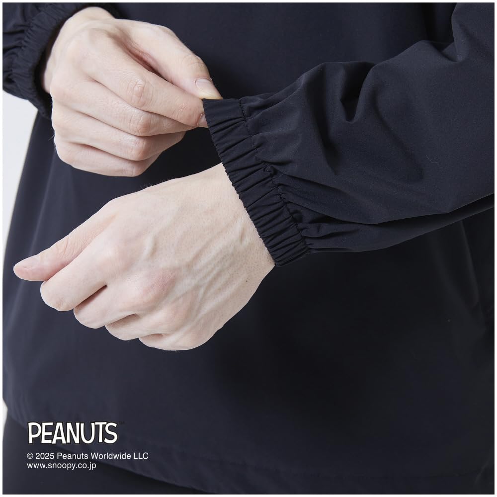 Mizuno Peanuts Stretch Anorak Size M Water-Repellent Jacket, B2MECY20, Black,