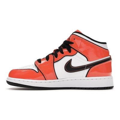 Air 1 Mid SE GS Turf Orange Dětské tenisky Černá Bílá BQ6931-802
