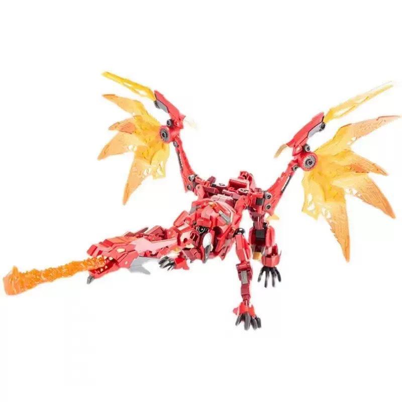 Jinbao 8871 Mini Flame Flying Dragon Red Robot Transformer Model
