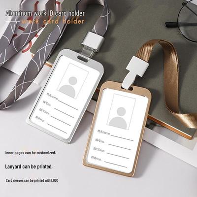Porta Badge ID in Lega di Alluminio Premium con Cordino Personalizzabile per Dipendenti e Studenti
