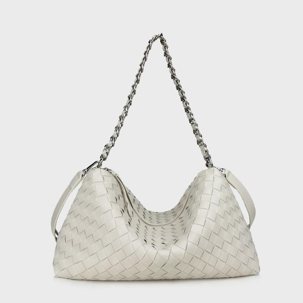2024 Autumn/Winter Diamond-Patterned Leather Handbag - Trendy Cowhide Shoulder & Messenger Bag for Women